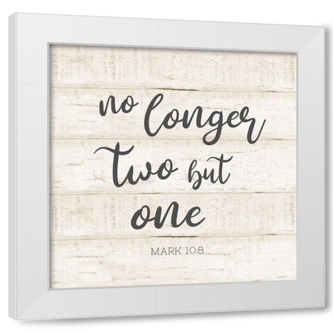 No Longer Two White Modern Wood Framed Art Print by CAD Designs