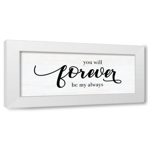 Forever Always White Modern Wood Framed Art Print by CAD Designs