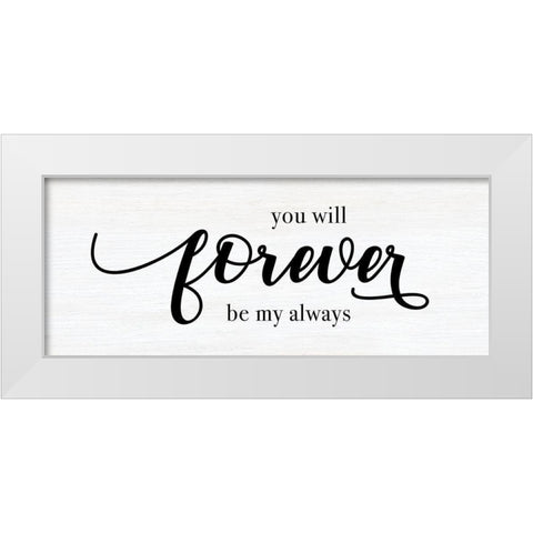 Forever Always White Modern Wood Framed Art Print by CAD Designs