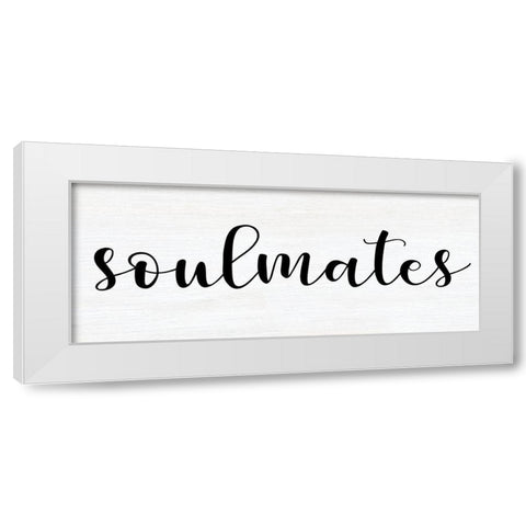 Soulmates White Modern Wood Framed Art Print by CAD Designs