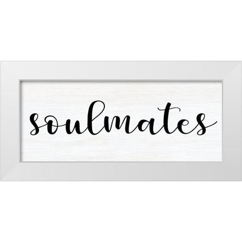 Soulmates White Modern Wood Framed Art Print by CAD Designs