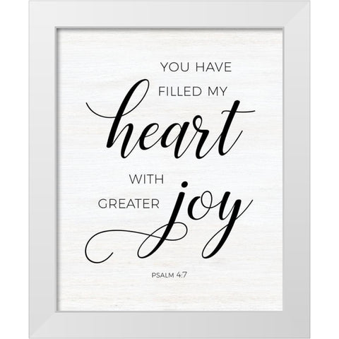 Greater Joy White Modern Wood Framed Art Print by CAD Designs