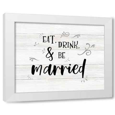 Be Married White Modern Wood Framed Art Print by CAD Designs