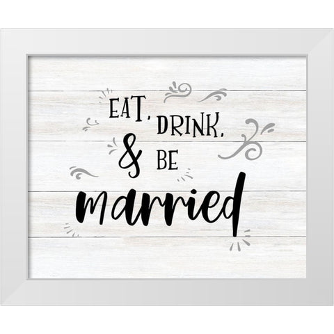 Be Married White Modern Wood Framed Art Print by CAD Designs