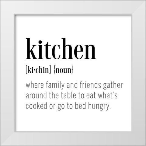 Kitchen Definition White Modern Wood Framed Art Print by CAD Designs