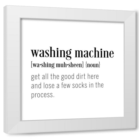 Washing Machine White Modern Wood Framed Art Print by CAD Designs