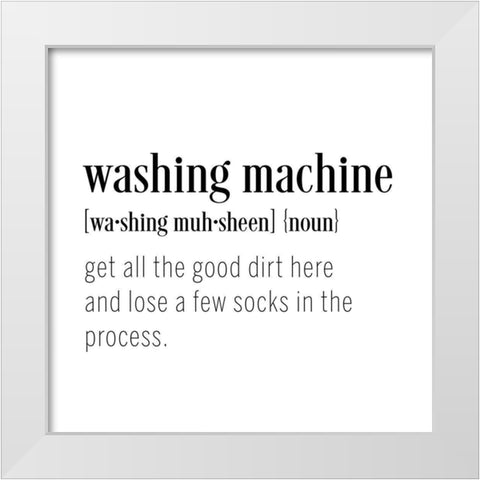Washing Machine White Modern Wood Framed Art Print by CAD Designs