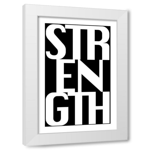 Strength White Modern Wood Framed Art Print by CAD Designs