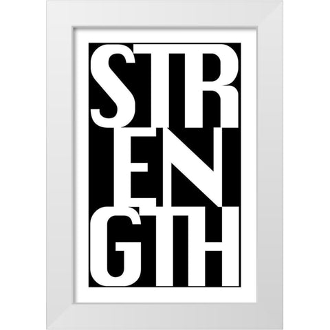Strength White Modern Wood Framed Art Print by CAD Designs