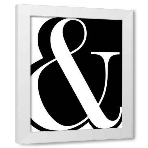 Ampersand White Modern Wood Framed Art Print by CAD Designs