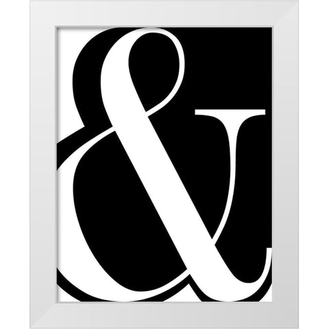 Ampersand White Modern Wood Framed Art Print by CAD Designs
