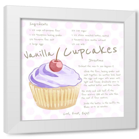 Vanilla Cupcake White Modern Wood Framed Art Print by Santiago, Daniela
