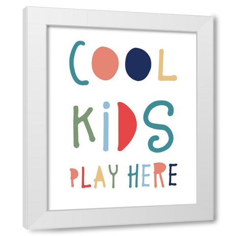 Cool Kids Play White Modern Wood Framed Art Print by Carpentieri, Natalie