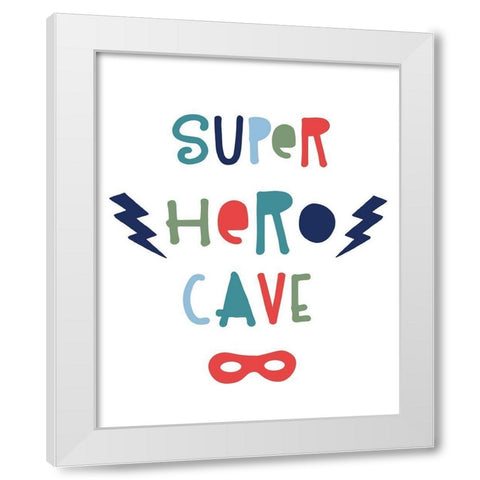 Superhero Cave White Modern Wood Framed Art Print by Carpentieri, Natalie