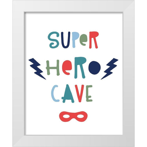 Superhero Cave White Modern Wood Framed Art Print by Carpentieri, Natalie