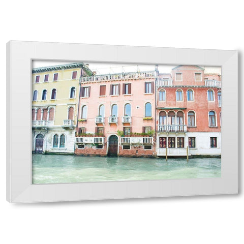 Canal Building II White Modern Wood Framed Art Print by Nan