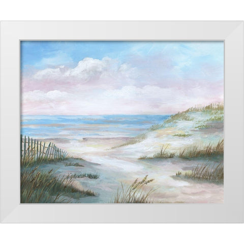 Seaside Dunes White Modern Wood Framed Art Print by Nan