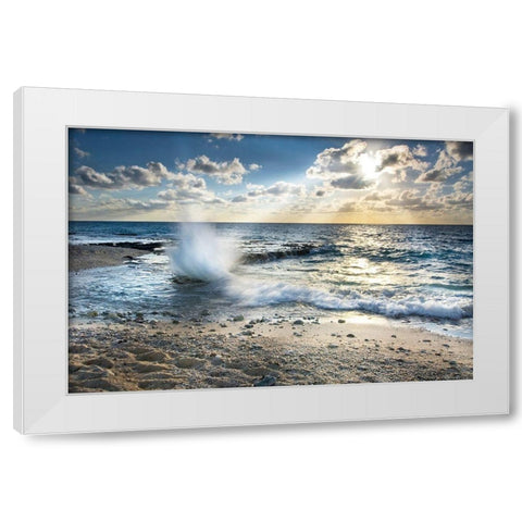 Caribbean Sundown White Modern Wood Framed Art Print by Delimont, Danita