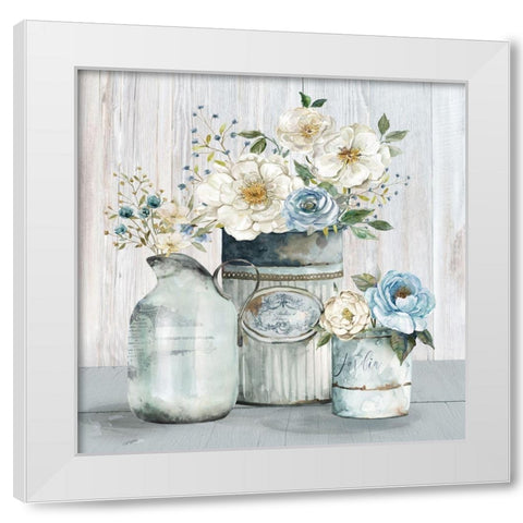 French Garden Flowers II White Modern Wood Framed Art Print by Robinson, Carol