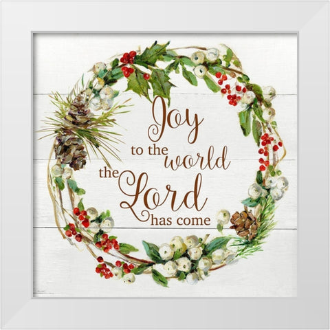 The Lord Has Come Wreath White Modern Wood Framed Art Print by Swatland, Sally