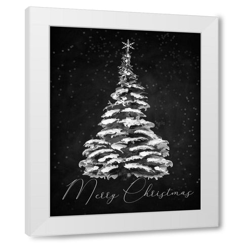 Merry Christmas White Modern Wood Framed Art Print by Santiago, Daniela