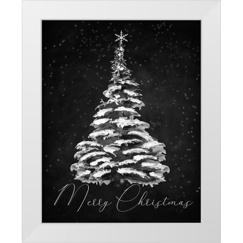 Merry Christmas White Modern Wood Framed Art Print by Santiago, Daniela