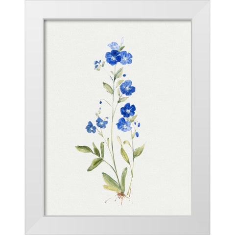 Petite Blue II White Modern Wood Framed Art Print by Swatland, Sally