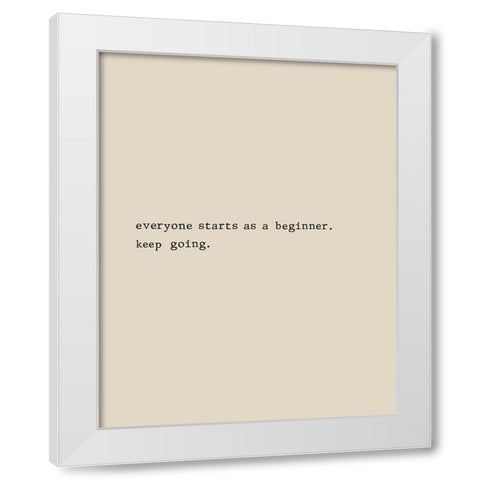 Keep Going White Modern Wood Framed Art Print by CAD Designs