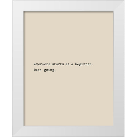 Keep Going White Modern Wood Framed Art Print by CAD Designs