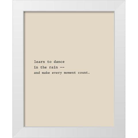 Dance in the Rain White Modern Wood Framed Art Print by CAD Designs