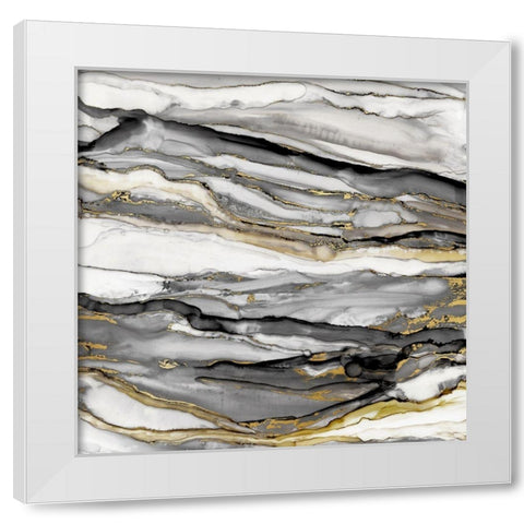 Marbled Gold II White Modern Wood Framed Art Print by Robinson, Carol