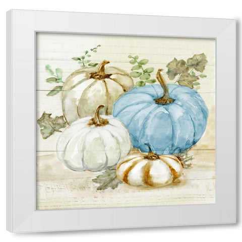 Harvest Pumpkins I White Modern Wood Framed Art Print by Nan