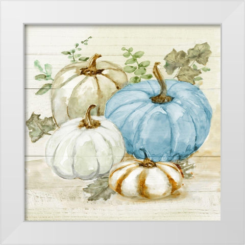 Harvest Pumpkins I White Modern Wood Framed Art Print by Nan