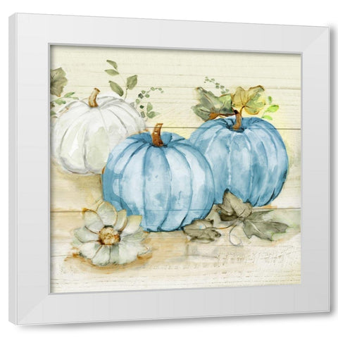 Harvest Pumpkins II White Modern Wood Framed Art Print by Nan