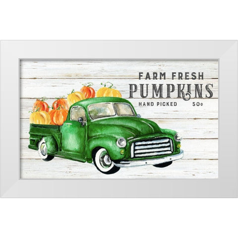 Fresh Pumpkins White Modern Wood Framed Art Print by Robinson, Carol