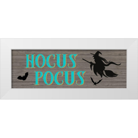 Hocus Pocus White Modern Wood Framed Art Print by CAD Designs