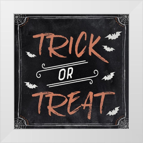 Trick or Treat White Modern Wood Framed Art Print by Carpentieri, Natalie