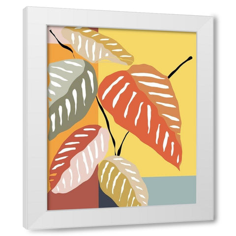 Tropical Plant I White Modern Wood Framed Art Print by Santiago, Daniela