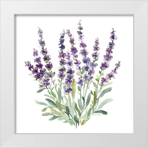 Lavender Botanical II White Modern Wood Framed Art Print by Robinson, Carol