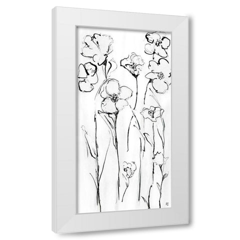 Sketchy Wildflowers I White Modern Wood Framed Art Print by Jill, Susan