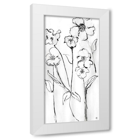 Sketchy Wildflowers II White Modern Wood Framed Art Print by Jill, Susan