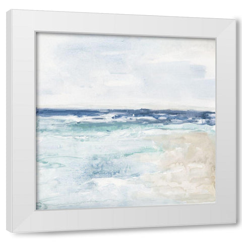 Jeweled Waters White Modern Wood Framed Art Print by Swatland, Sally