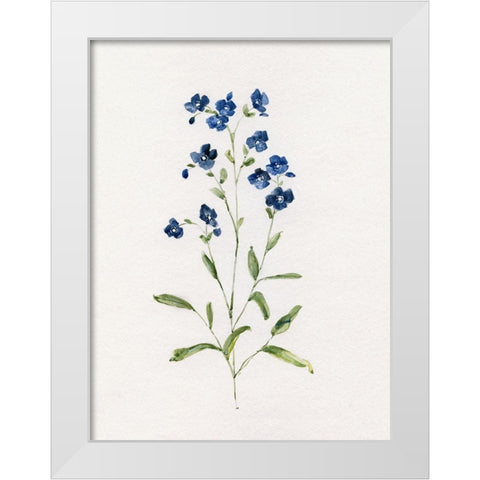 Petite Blue I White Modern Wood Framed Art Print by Swatland, Sally