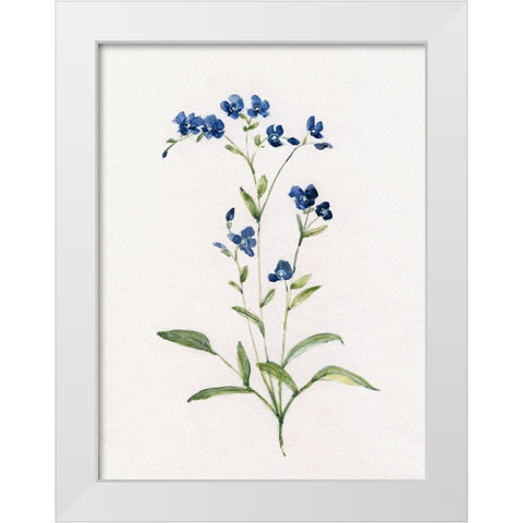 Petite Blue II White Modern Wood Framed Art Print by Swatland, Sally