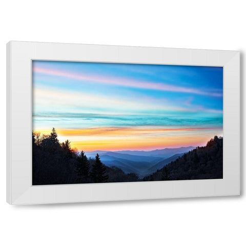 River Valley Sundown White Modern Wood Framed Art Print by Delimont, Danita