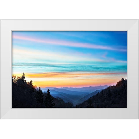 River Valley Sundown White Modern Wood Framed Art Print by Delimont, Danita