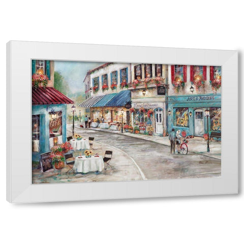 Quaint Cafe White Modern Wood Framed Art Print by Manning, Ruane