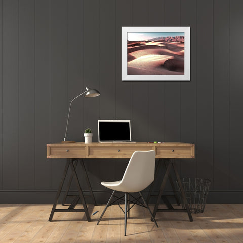 Mojave at Sunset White Modern Wood Framed Art Print by Delimont, Danita