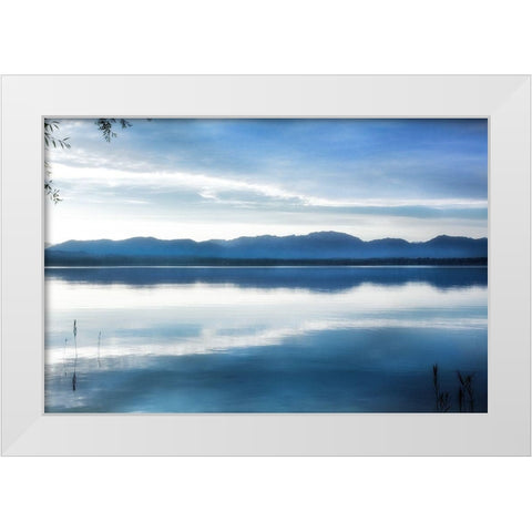 Blue Hour White Modern Wood Framed Art Print by Weisz, Irene