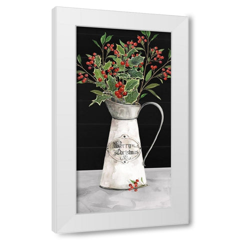 Christmas Berry Still Life White Modern Wood Framed Art Print by Robinson, Carol
